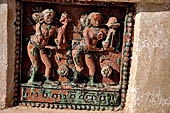 Ananda temple Bagan, Myanmar. Green-glazed terra-cotta Jataka plaques.